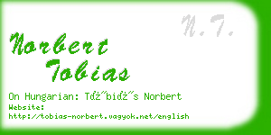 norbert tobias business card